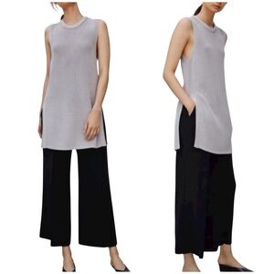 Wilfred Palmier Grey Sleeveless Knit Split Sides Tunic Size Medium